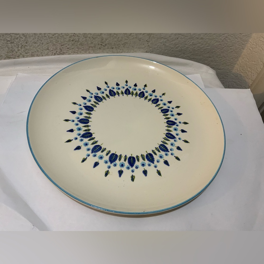 VTG Ceramic Marcrest Swiss Alpine Chalet 11 3/4” Platter~Trees/Leaves•USA